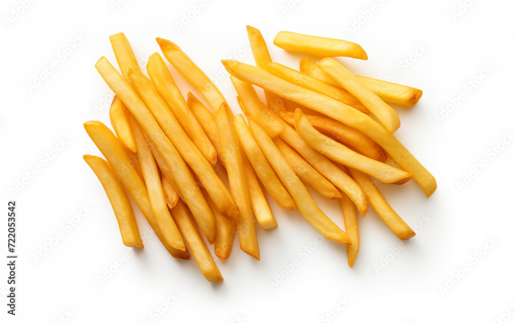 Fototapeta premium French fries crispy Isolated on white background Generated by AI