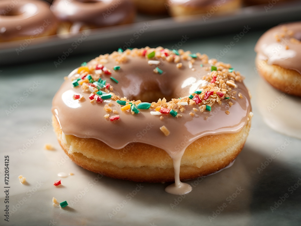 Glazed donut with sprinkles Glazed donut with sprinkles