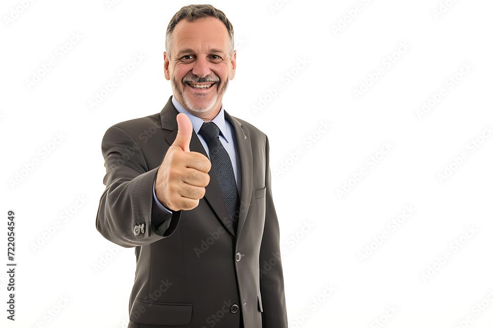 portrait of businessman doing thumbs up on isolated background portrait of businessman doing thumbs up on isolated background