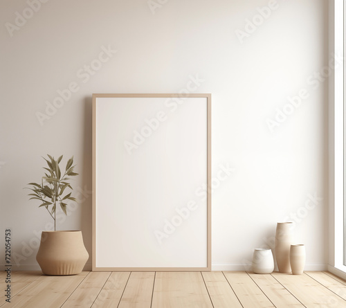 Modern home mockup interior background  3d render