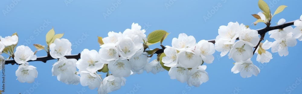 Elegant White Rose on Sky Blue: A Floral Symbol of Purity and Grace - Generative AI Elegant White Rose on Sky Blue: A Floral Symbol of Purity and Grace - Generative AI