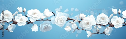 Elegant White Rose on Sky Blue: A Floral Symbol of Purity and Grace - Generative AI