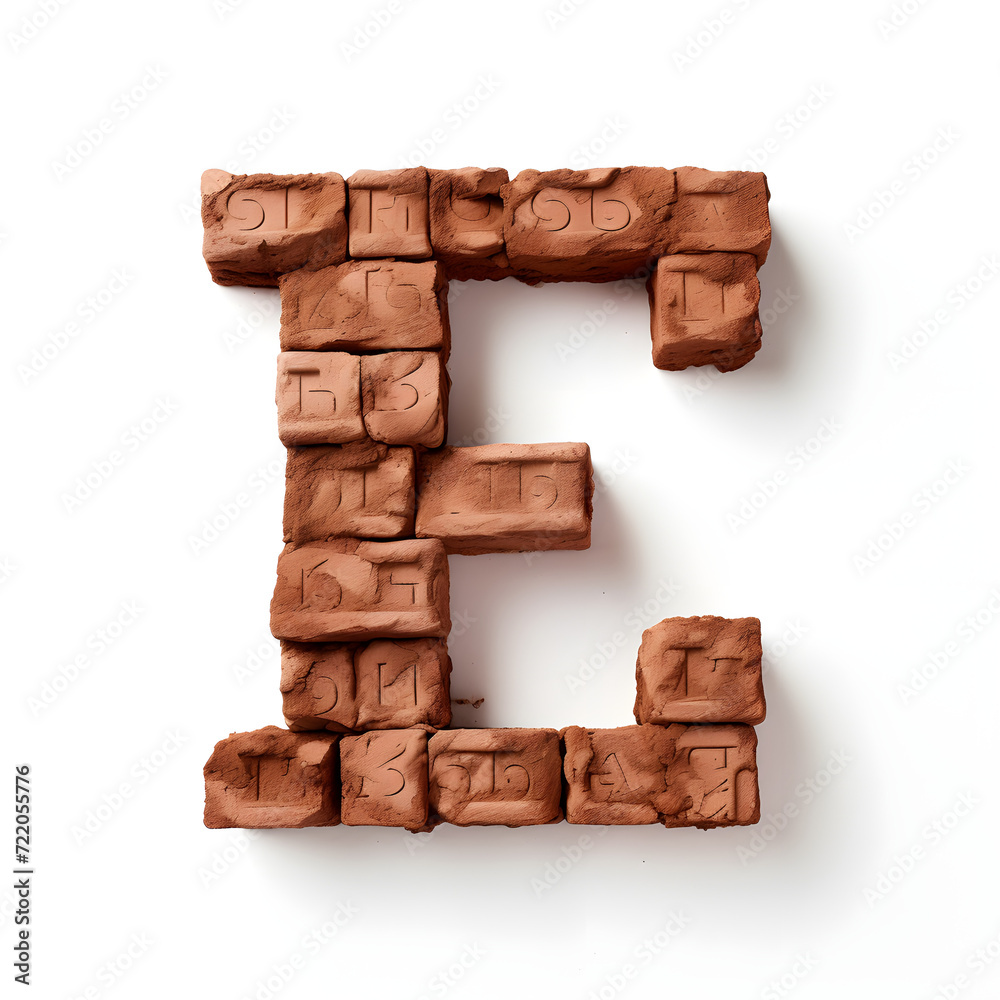 Brick Letter Font, brick letters, font, alphabet letter E Brick Letter Font, brick letters, font, alphabet letter E