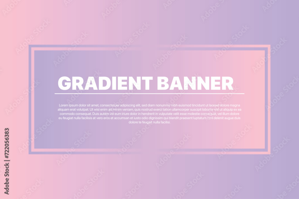 Soft pink gradient background with rectangle banner