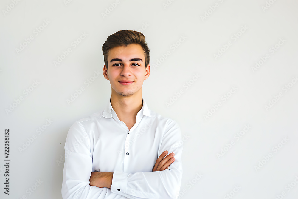 portrait of young man arm crossed on isolated background portrait of young man arm crossed on isolated background