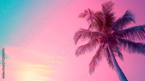 Palm leaves on isolated background  copy space  generative ai