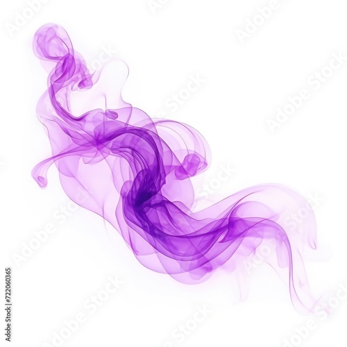 Purple swirling smoke square frame isolated on white background. Violet Purple color abstract vapour.