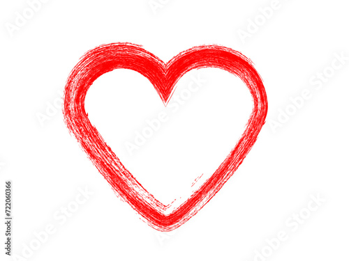 Grunge Valentines Day Heart made with red paint using art brush.