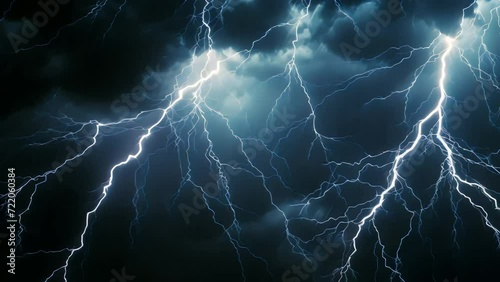 dodge blob and lightning on a black background. super slow motion footage of a natural phenomenon. Generative AI