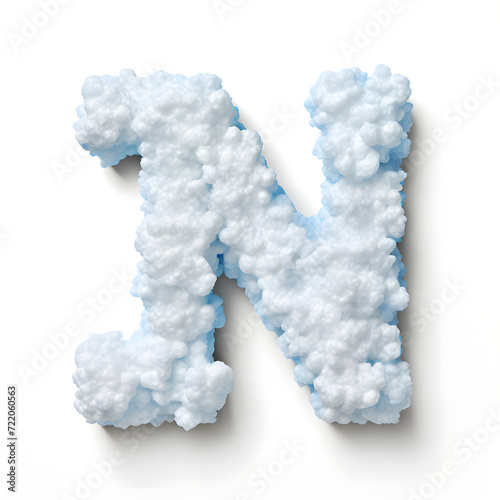 Cloud font letters, cool cloud font letter N