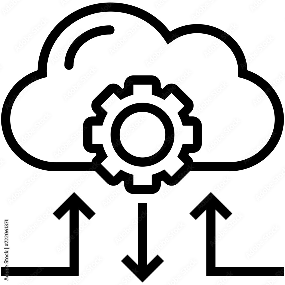Cloud Setting Vector Icon Cloud Setting Vector Icon