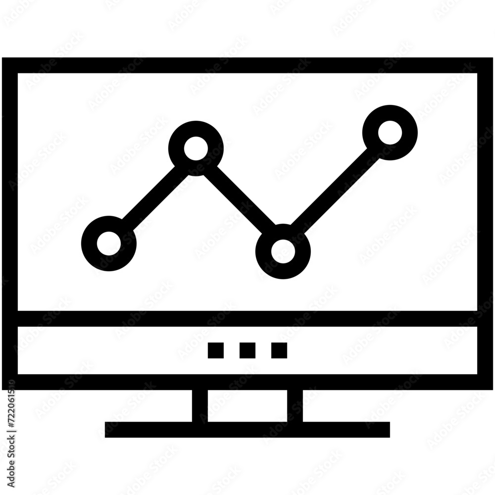 Line Graph Vector Icon Line Graph Vector Icon