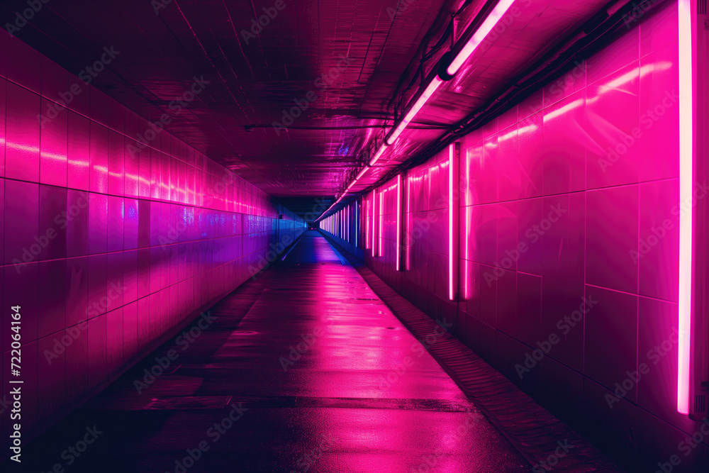 Tunnel with neon light