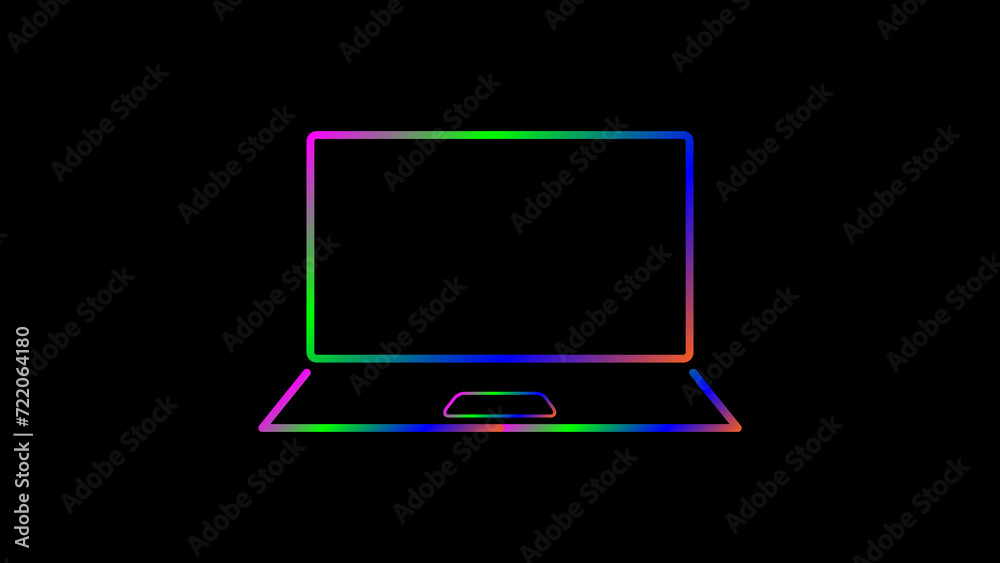 Sleek Line Art Laptop Icon with Rainbow Accents: A Minimalist Design Blending Technology and Vibrancy Sleek Line Art Laptop Icon with Rainbow Accents: A Minimalist Design Blending Technology and Vibrancy