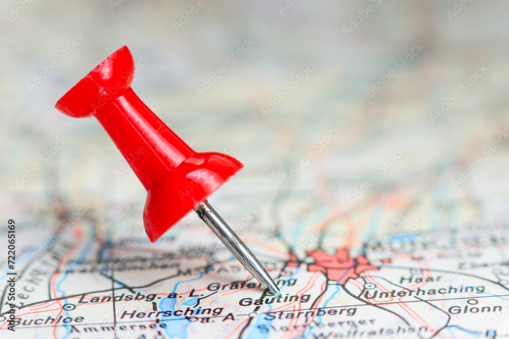 Gauting, Germany pin on map Gauting, Germany pin on map