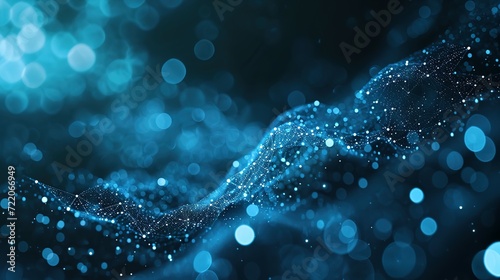 Network science and technology background, technology and communication, connected lines and dots big data molecular Holographic concept background