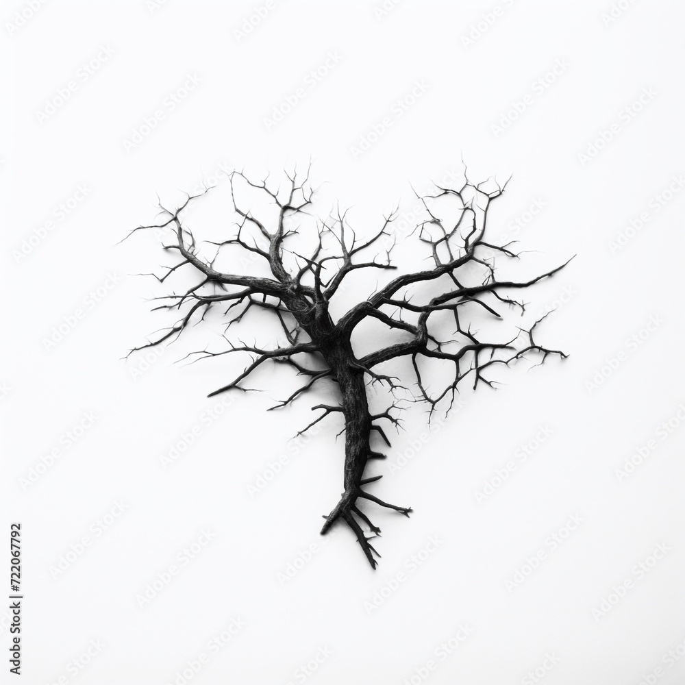 studio black and white picture of a piece of a small black simple root white background сreated with Generative Ai studio black and white picture of a piece of a small black simple root white background сreated with Generative Ai