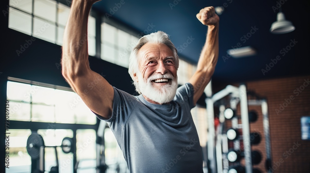 Senior male fitness instructor in the gym Senior male fitness instructor in the gym