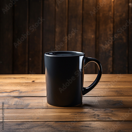 a black mug empty on a desk сreated with Generative Ai