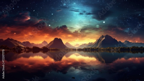 night sky reflections in wilderness