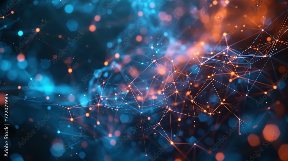 Network science and technology background, technology and communication, connected lines and dots big data molecular Holographic concept background Network science and technology background, technology and communication, connected lines and dots big data molecular Holographic concept background