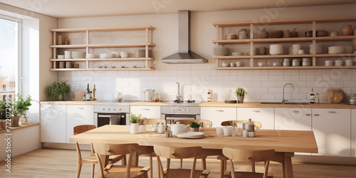Scandinavian Style Kitchen, Cheerful Interior Design with Warm Pastel Whites and Modern Kitchen Touches, Scandinavian interior design