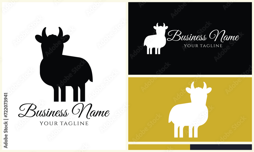 silhouette sheep goat logo template