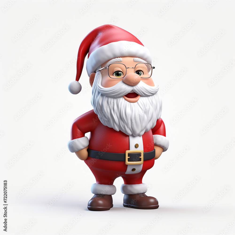 cute tall realistic santa, cartoon, full body, without snow, white background сreated with Generative Ai cute tall realistic santa, cartoon, full body, without snow, white background сreated with Generative Ai
