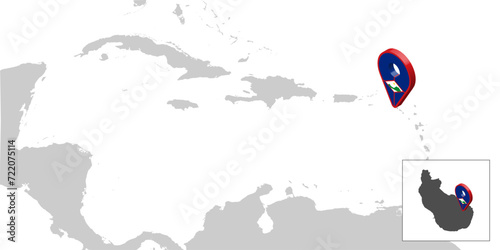 Location Map Sint Eustatius on map Central America. 3d Sint Eustatius flag map marker location pin. High quality map of  Antilles. Central America. Netherlands. Vector illustration EPS10.