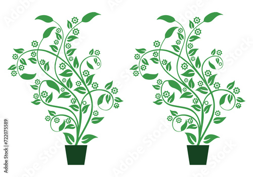 illustration of a green plant and tree