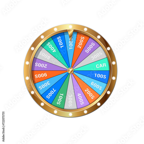 wheel of fortune 3d object isolated on white