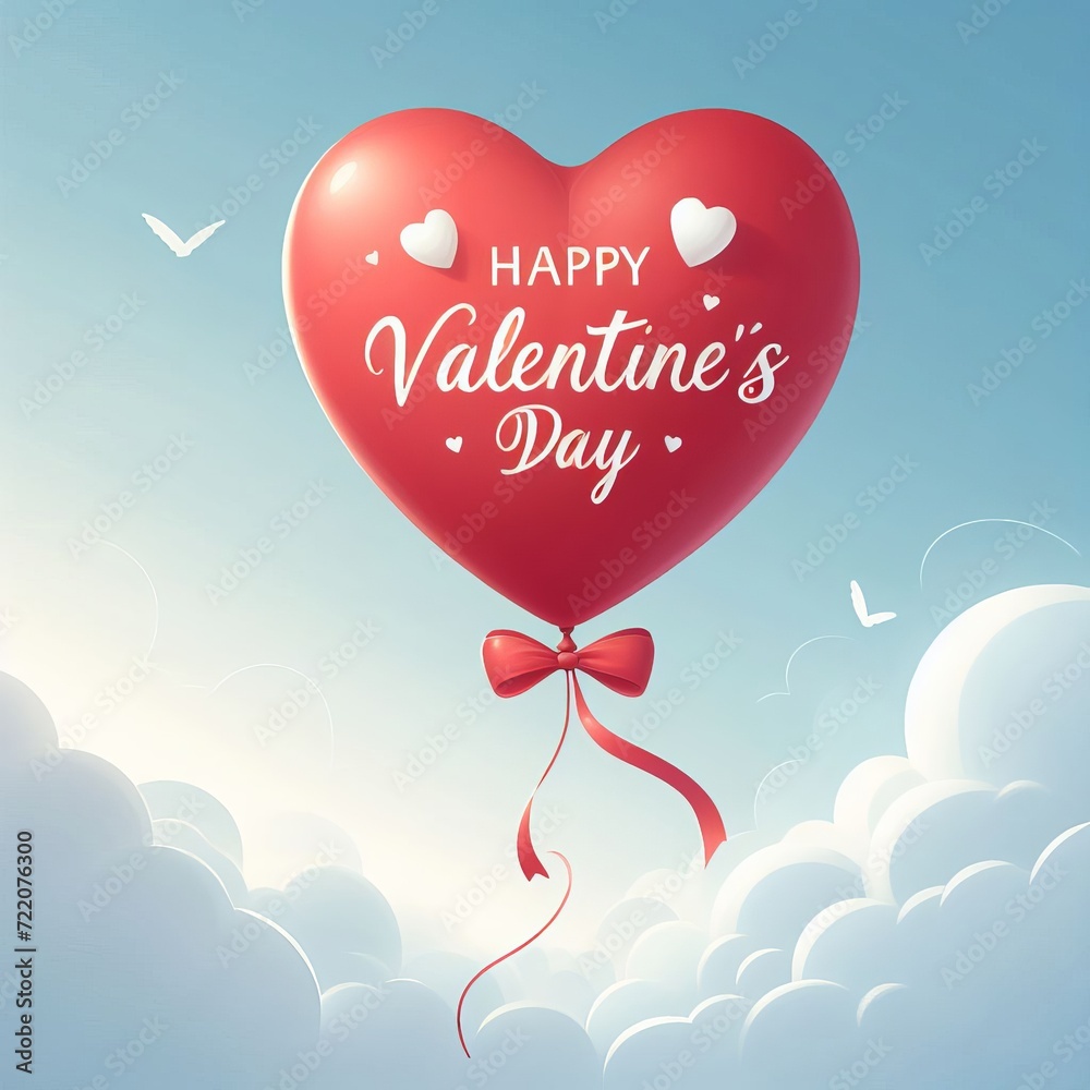 Beautiful image of a heart-shaped balloon. Holiday is Valentine's day.
