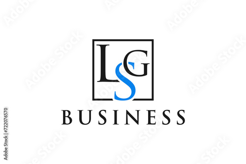 Initial logo design LSG letter financial business accountant and lawyer legal consultant.
