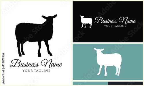 silhouette sheep goat logo template