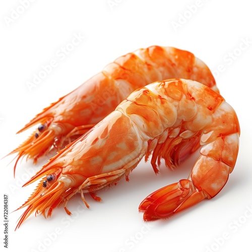 shrimp closeup on white background