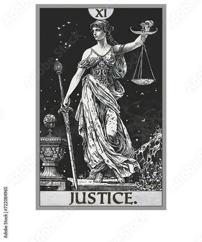 Vintage Tarot Card The Justice