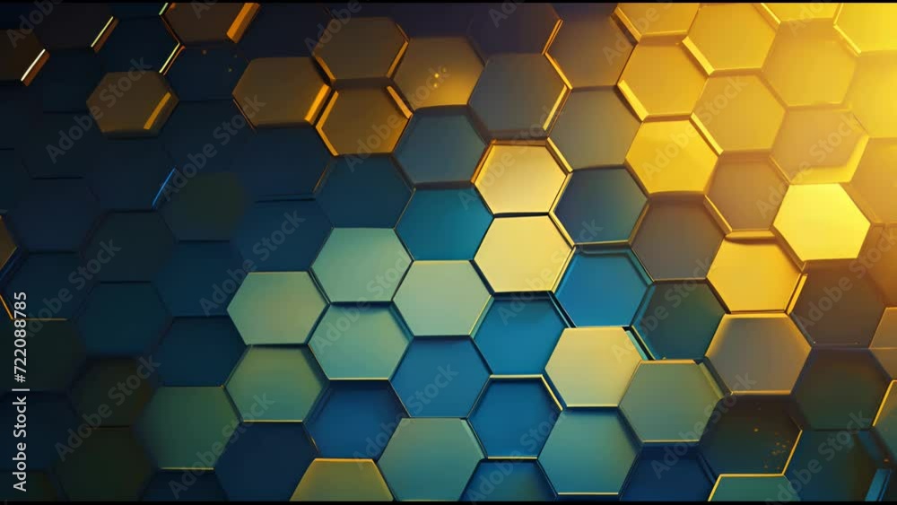 Abstract AI-generated background with geometric shapes and patterns. Hexagonal honeycombs change shape. Abstract AI-generated background with geometric shapes and patterns. Hexagonal honeycombs change shape.