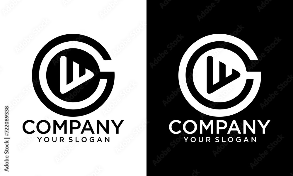 Elegant Letter C W circle shape monogram logo Stock Vector | Adobe Stock