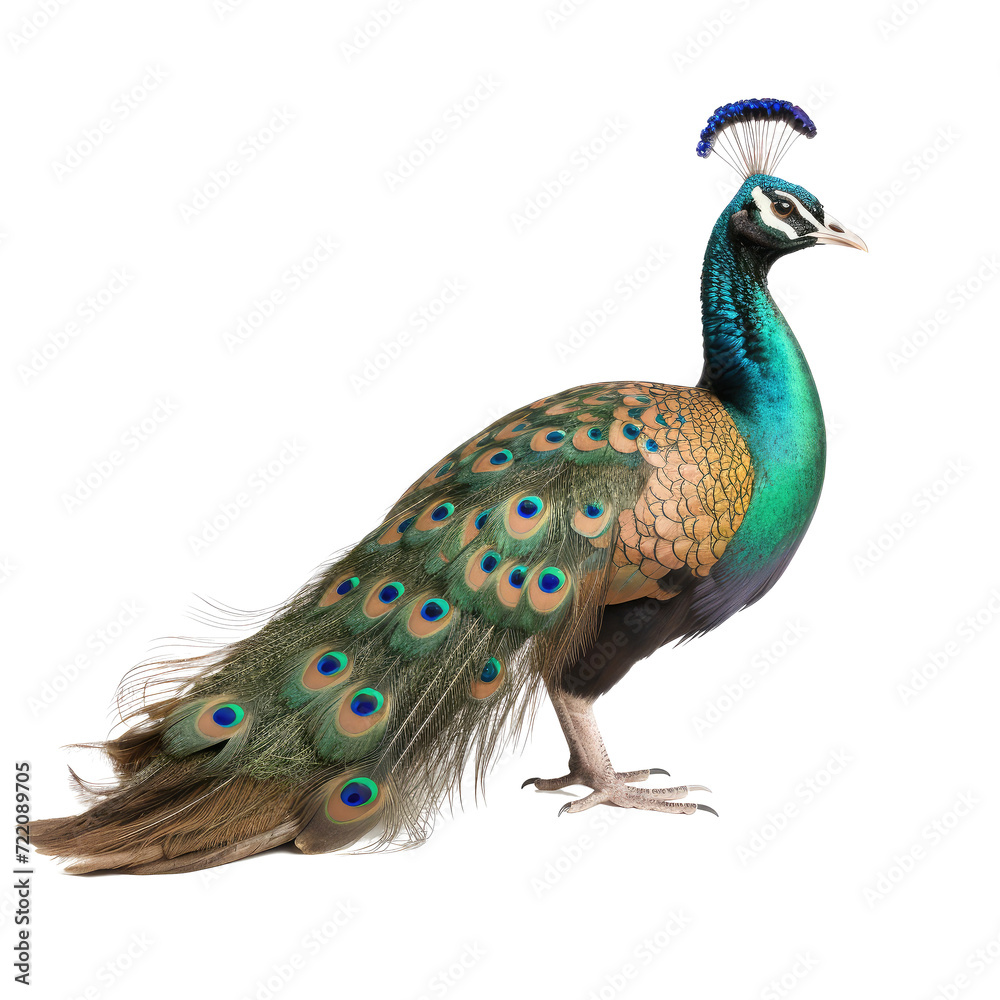 Obraz premium peacock looking isolated on white