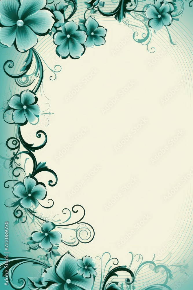 Cyan illustration style background very large blank area
