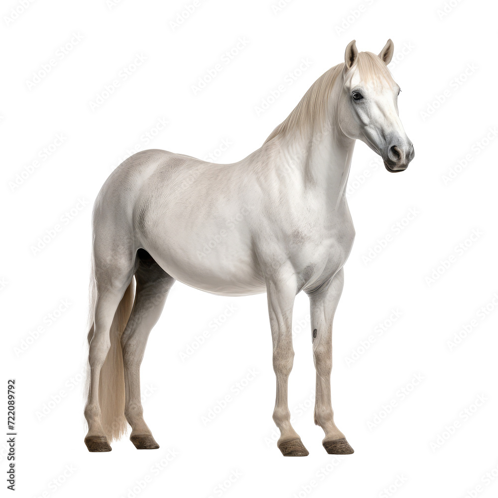 white horse isolated on white