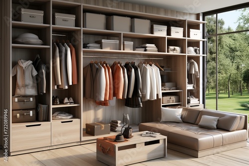 Elegant wooden wardrobe with ample storage and stunning parquet flooring, adding warmth and style © Viktoria