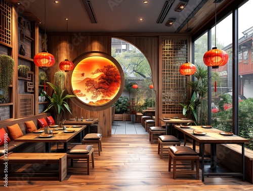 interior in a Chinese restaurant