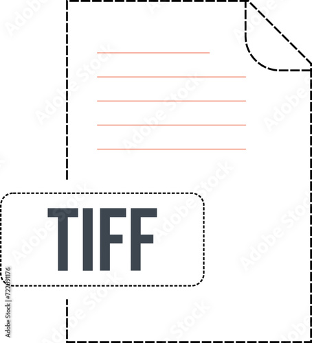 TIFF  file format icon dashed outline