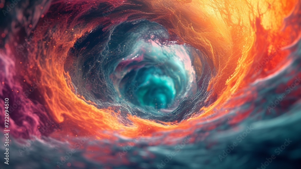 the fluidity of time and space through a mesmerizing abstract composition.