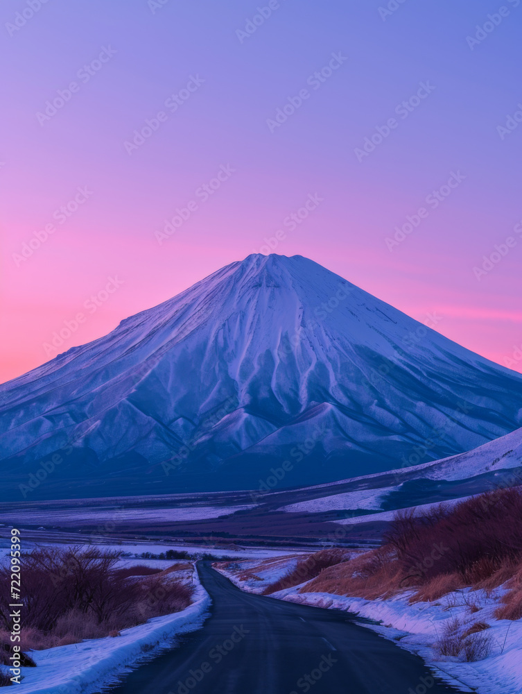 Fototapeta premium A simple snowy mountain.