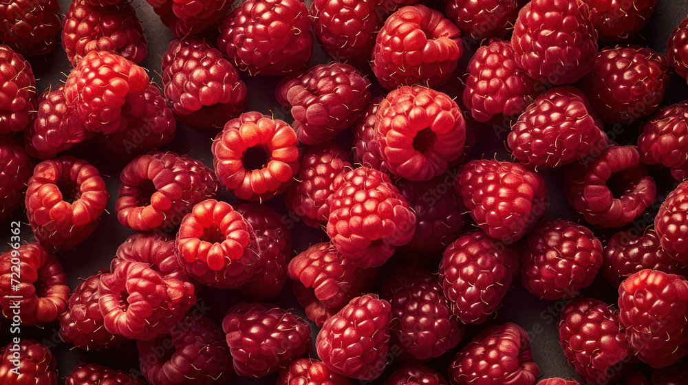 Juicy and Delicious: A Closeup of Ripe Red Raspberry Berries on a Fresh, Organic Background Juicy and Delicious: A Closeup of Ripe Red Raspberry Berries on a Fresh, Organic Background