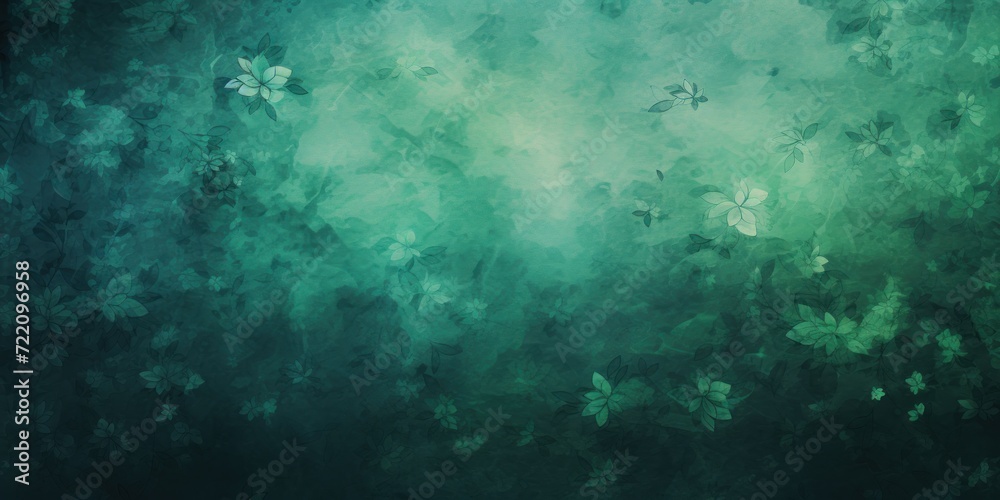 emerald abstract floral background with natural grunge textures