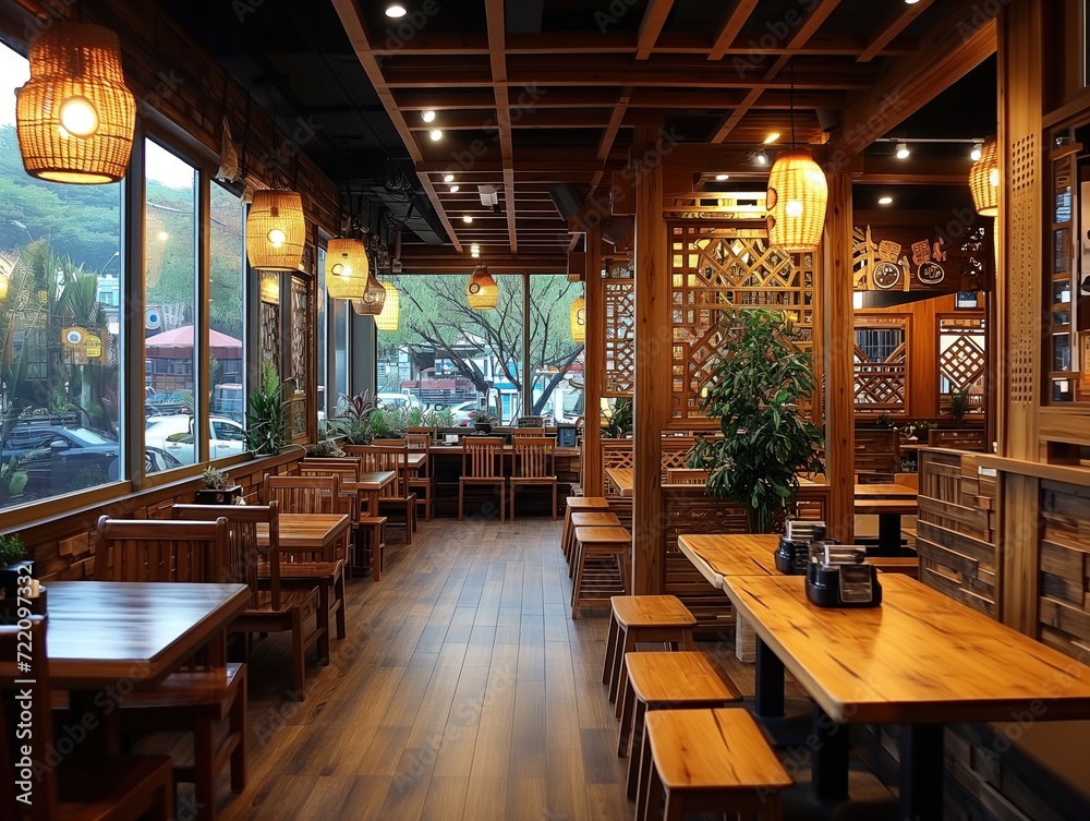 interior in a korean restaurant