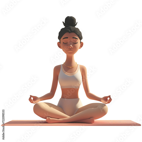 Yoga woman, 3d design. suitable for sports, health, and design elements